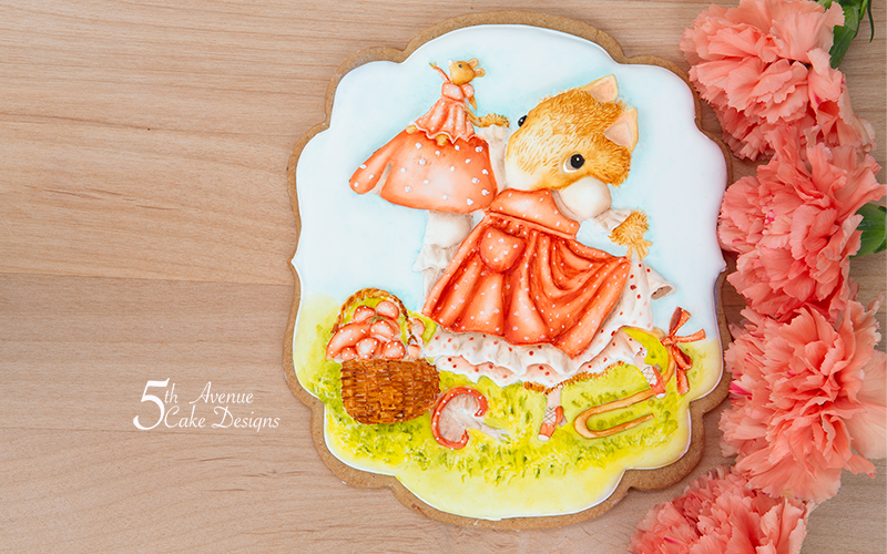 Dimensional Watercolor Maddie Mouse Cookie Art Course 🍄🧺🐭
